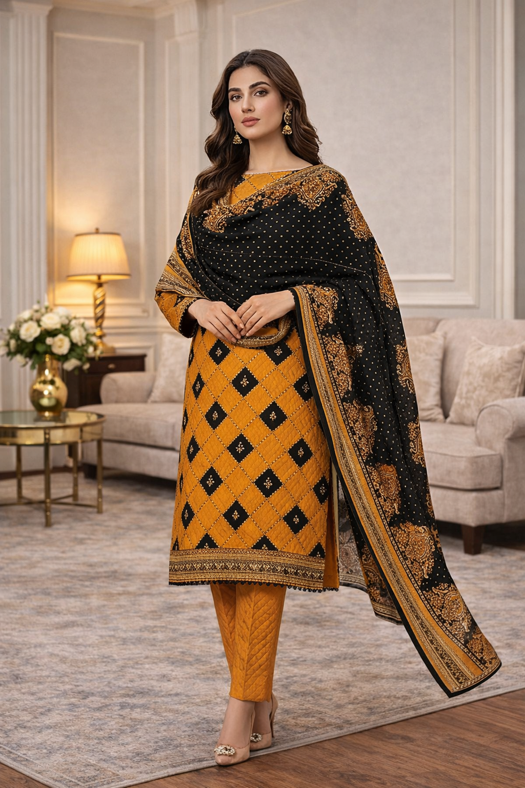 Swiss Lawn Unstitched 3 Piece Suit - A68