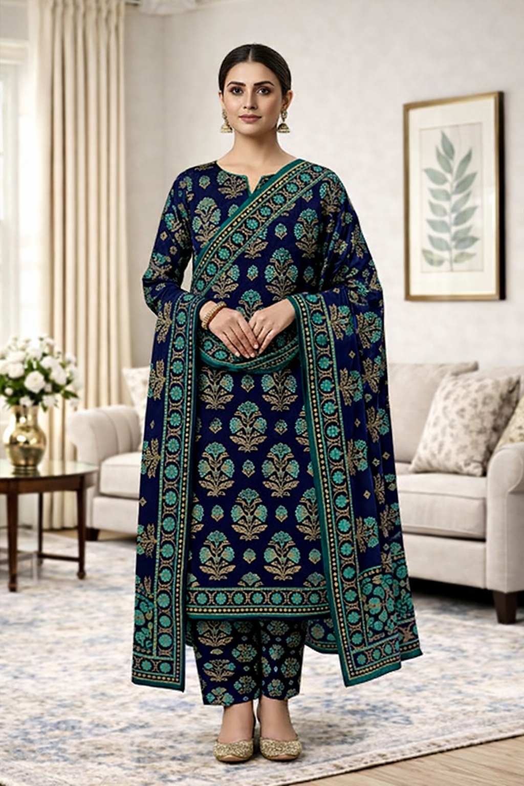 Swiss Lawn Unstitched 3 Piece Suit - A60