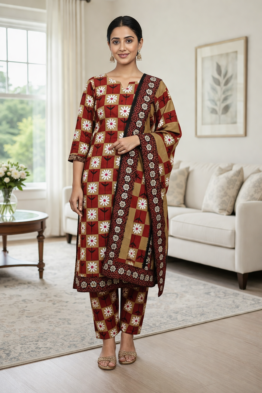 Swiss Lawn Unstitched 3 Piece Suit - A58