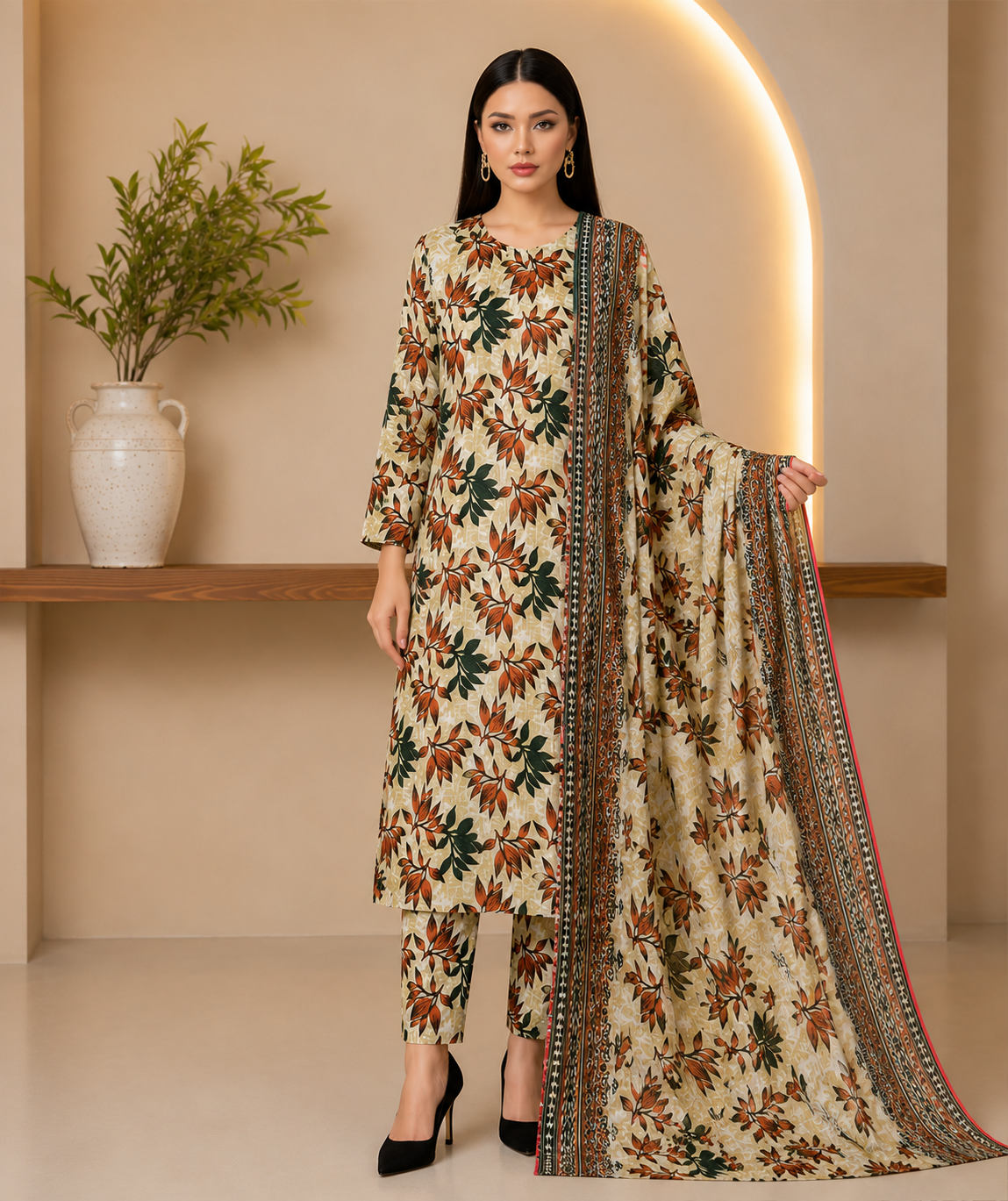 Swiss Lawn Unstitched 3 Piece Suit - A36
