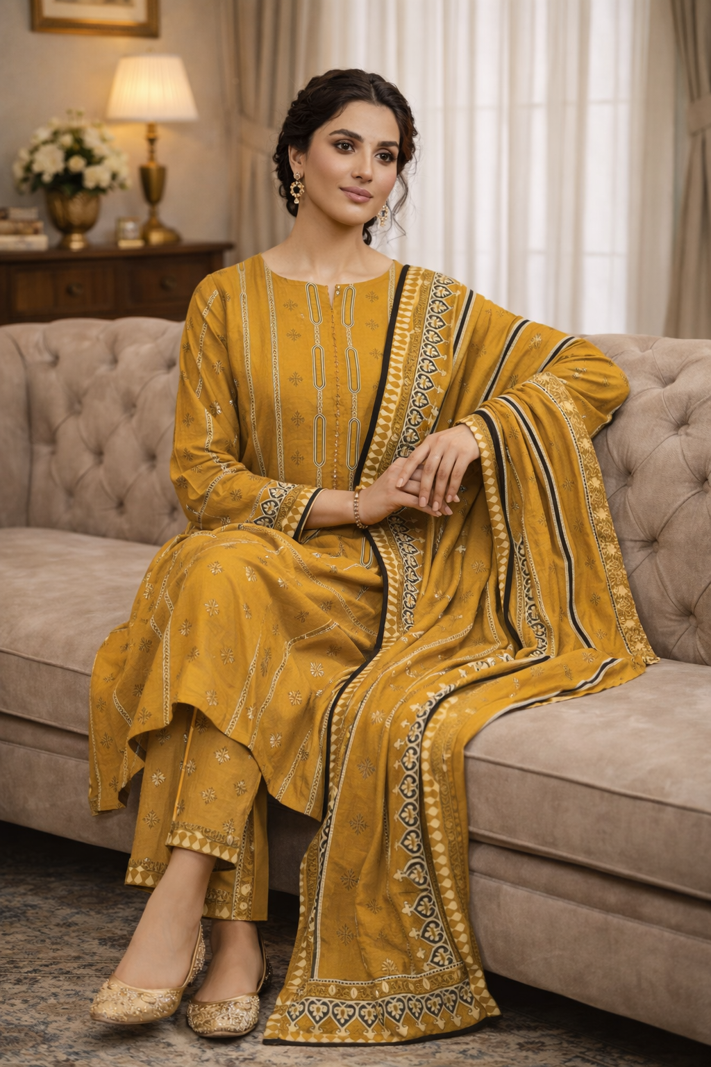Swiss Lawn Unstitched 3 Piece Suit - A03