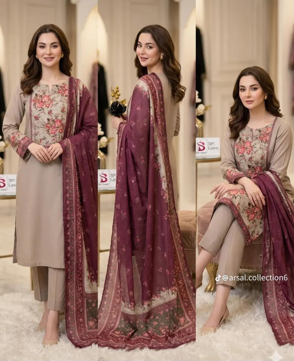 KP-01 Print Lawn 3-Piece Suit
