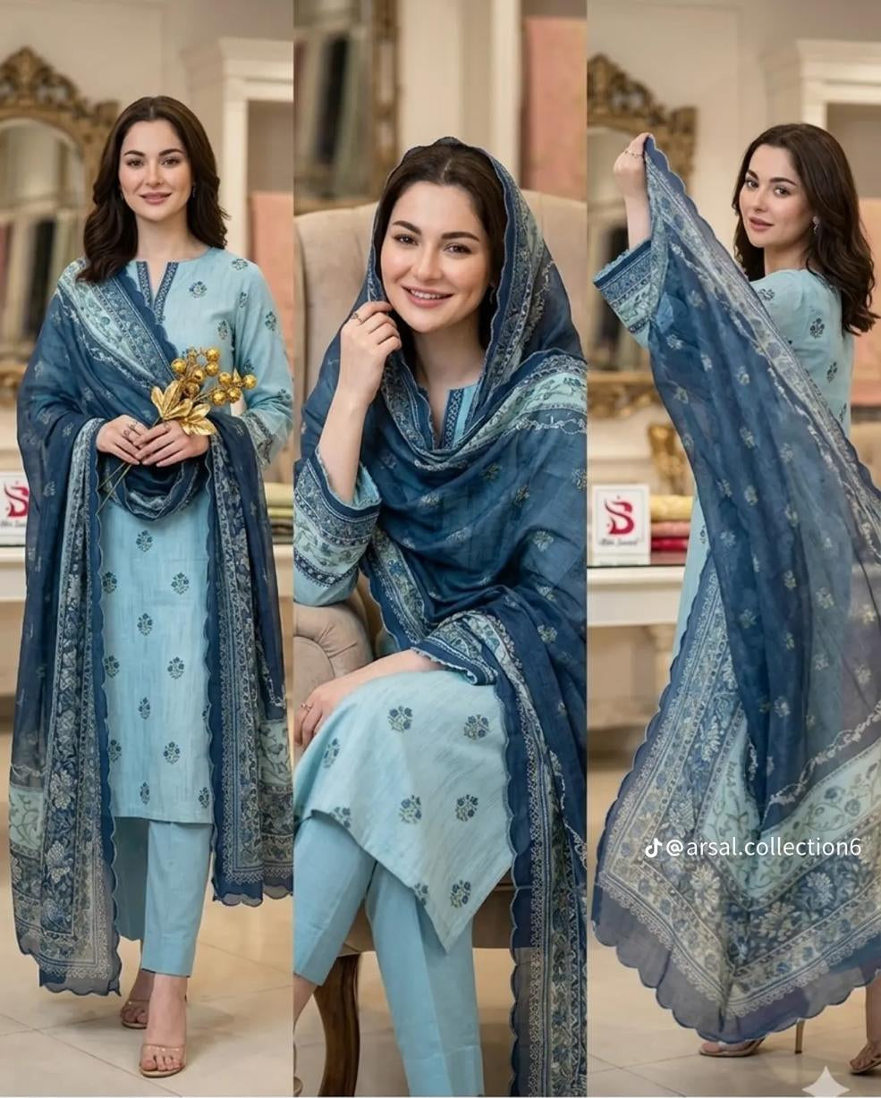 KP-41 Print Lawn 3-Piece Suit