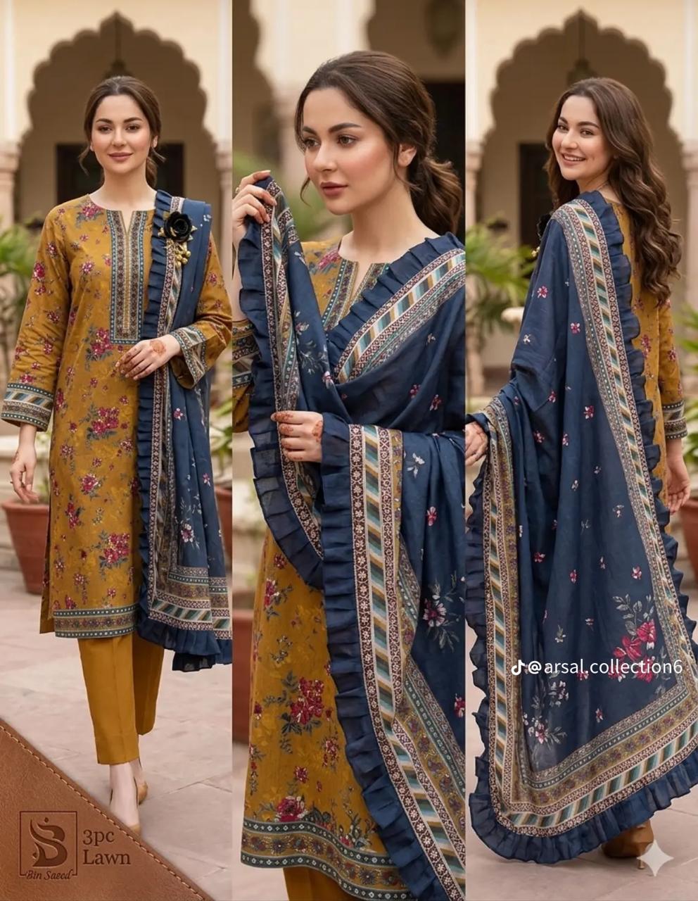 KP-38 Print Lawn 3-Piece Suit