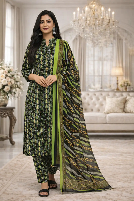 Swiss Lawn Unstitched 3 Piece Suit - A82