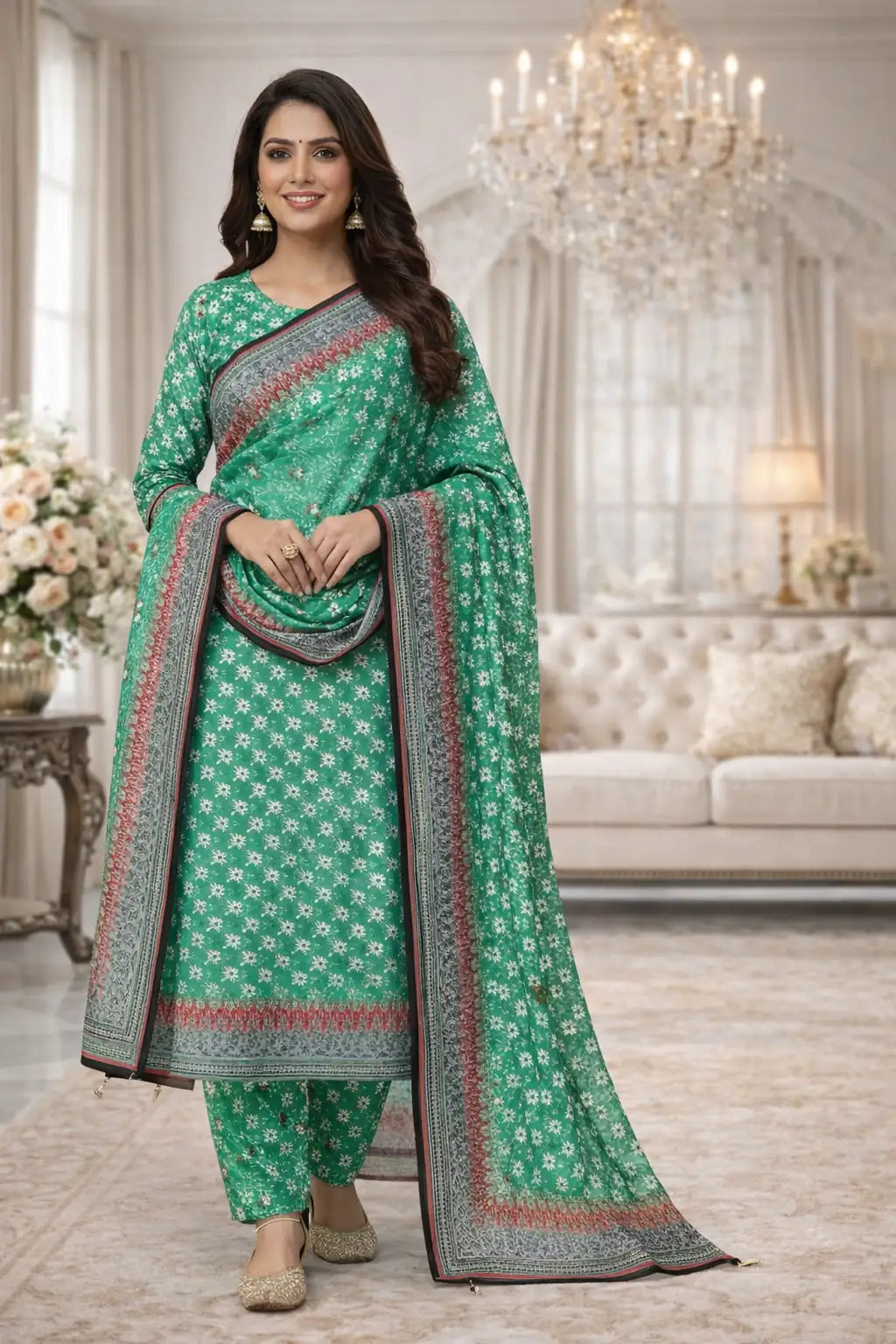 Swiss Lawn Unstitched 3 Piece Suit - A81