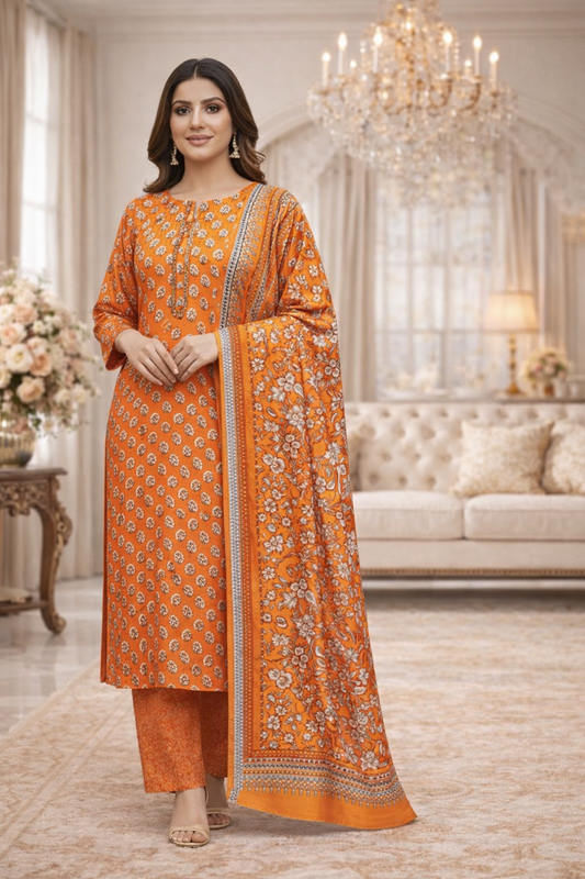Swiss Lawn Unstitched 3 Piece Suit - A78