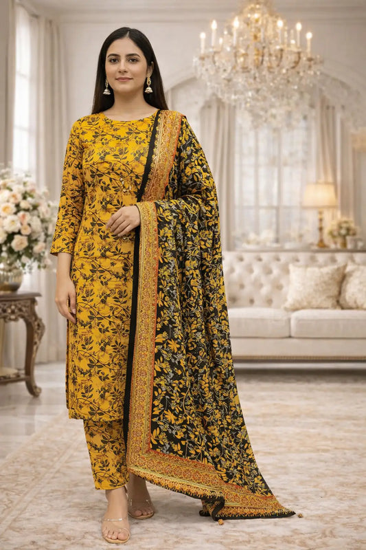 Swiss Lawn Unstitched 3 Piece Suit - A88