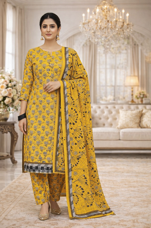 Swiss Lawn Unstitched 3 Piece Suit - 74