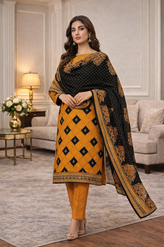 Swiss Lawn Unstitched 3 Piece Suit - A68