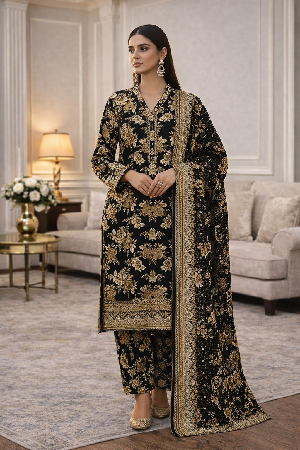 Swiss Lawn Unstitched 3 Piece Suit - A66