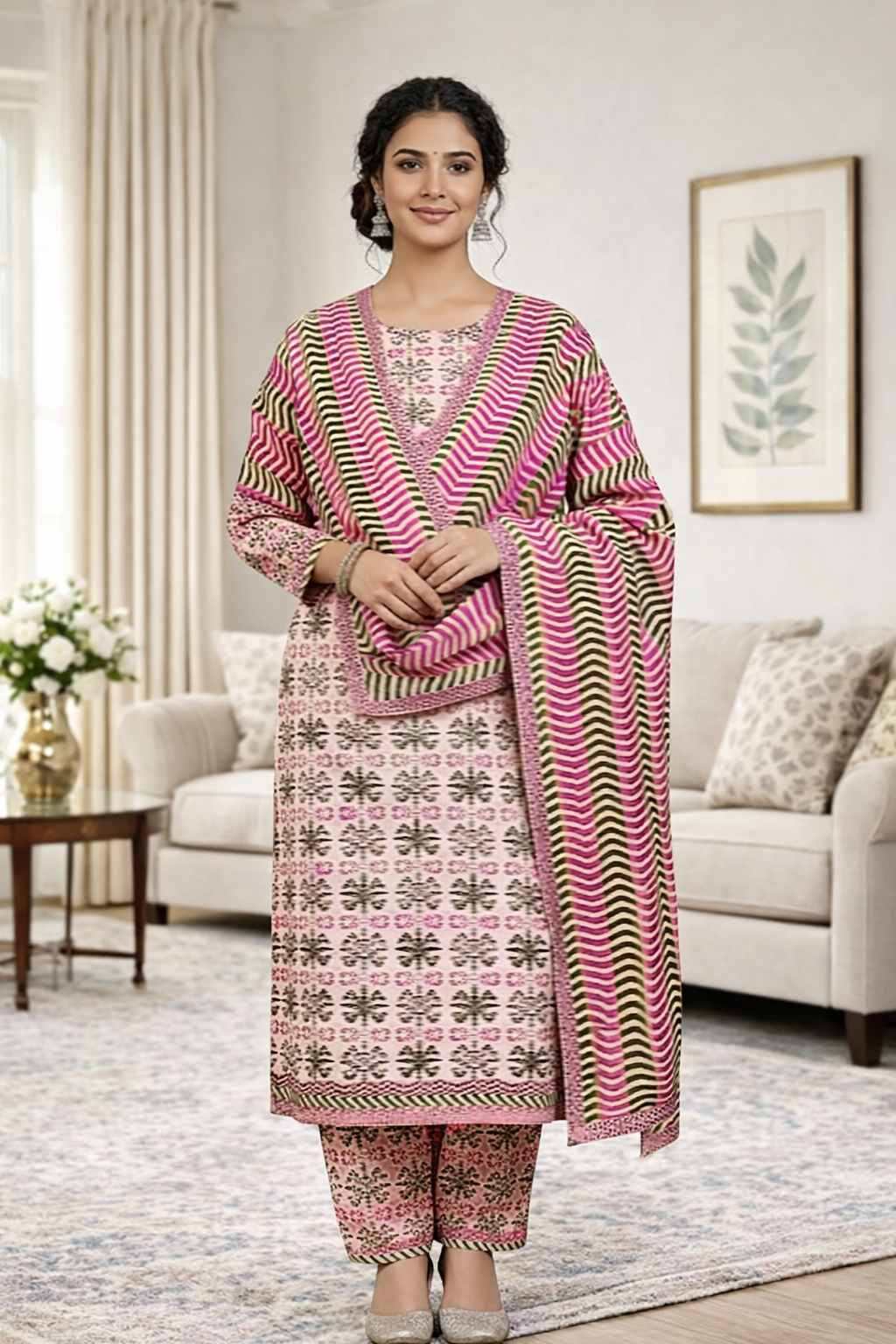 Swiss Lawn Unstitched 3 Piece Suit - A62
