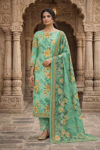 Swiss Lawn Unstitched 3 Piece Suit - A04