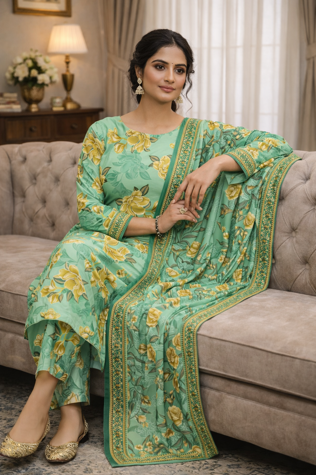 Swiss Lawn Unstitched 3 Piece Suit - A04