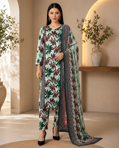 Swiss Lawn Unstitched 3 Piece Suit - A37