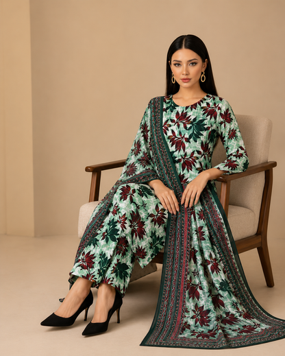 Swiss Lawn Unstitched 3 Piece Suit - A37