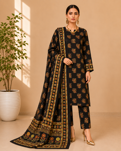 Swiss Lawn Unstitched 3 Piece Suit - A39