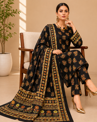 Swiss Lawn Unstitched 3 Piece Suit - A39