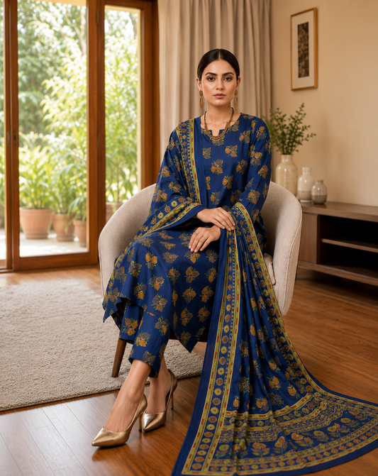 Swiss Lawn Unstitched 3 Piece Suit - A40