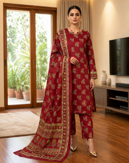 Swiss Lawn Unstitched 3 Piece Suit - A41