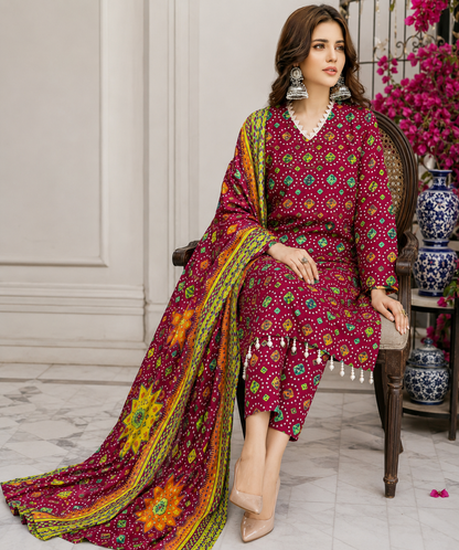 Swiss Lawn Unstitched 3 Piece Suit - A42