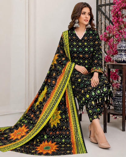 Swiss Lawn Unstitched 3 Piece Suit - A45