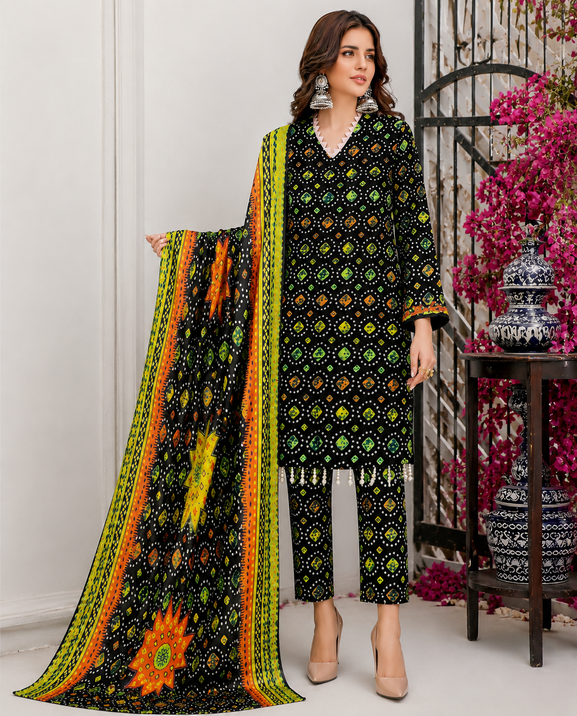 Swiss Lawn Unstitched 3 Piece Suit - A46