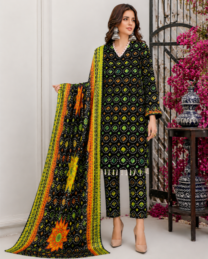 Swiss Lawn Unstitched 3 Piece Suit - A46
