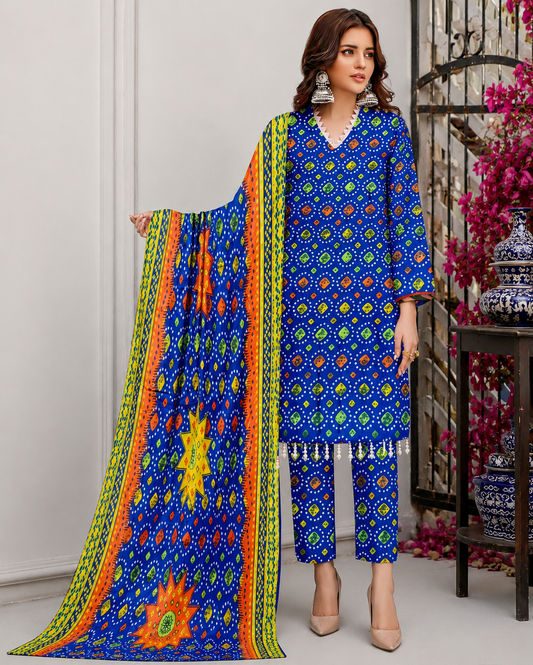 Swiss Lawn Unstitched 3 Piece Suit - A47