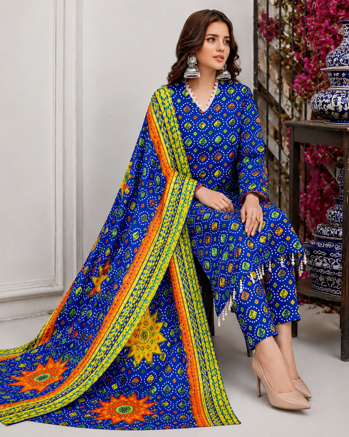 Swiss Lawn Unstitched 3 Piece Suit - A47