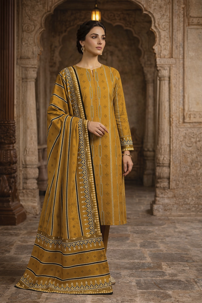 Swiss Lawn Unstitched 3 Piece Suit - A03