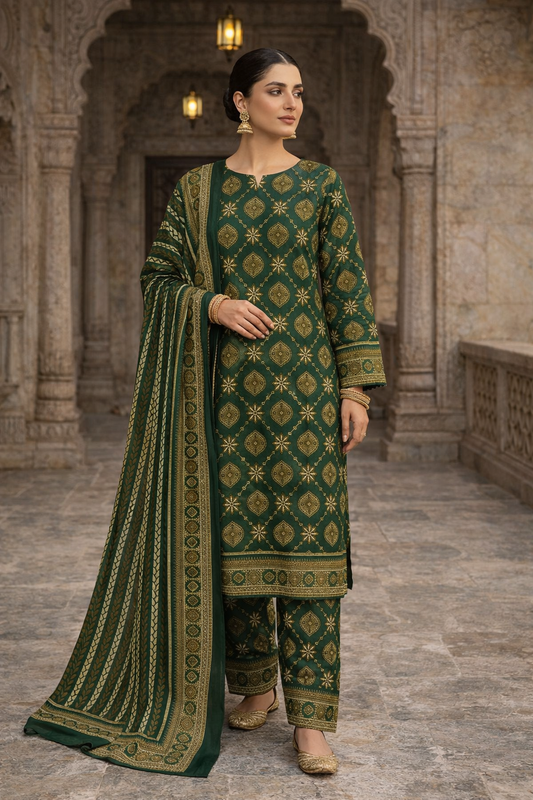Swiss Lawn Unstitched 3 Piece Suit - A53