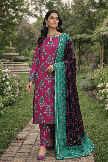 Swiss Lawn Unstitched 3 Piece Suit - A51