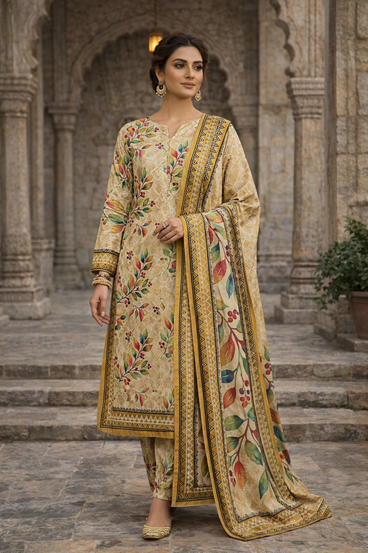 Swiss Lawn Unstitched 3 Piece Suit - A52