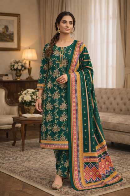 Swiss Lawn Unstitched 3 Piece Suit - A08