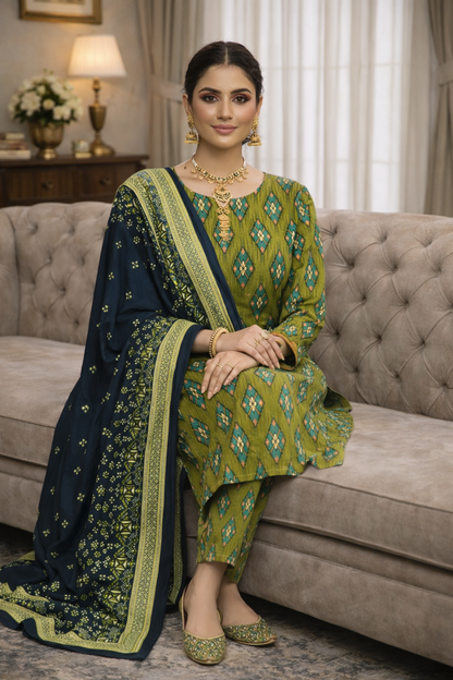 Swiss Lawn Unstitched 3 Piece Suit - A05