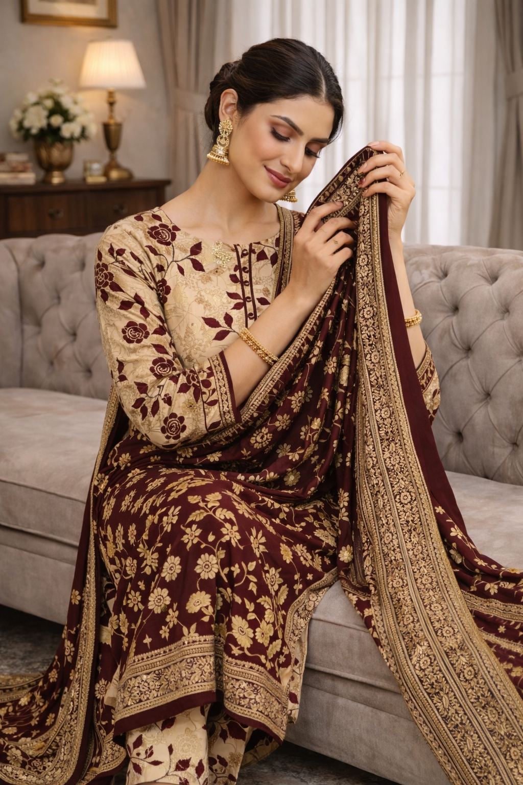 Swiss Lawn Unstitched 3 Piece Suit - A01