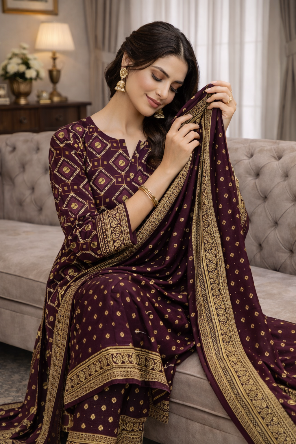 Swiss Lawn Unstitched 3 Piece Suit - A50