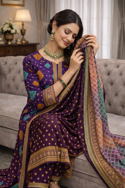 Swiss Lawn Unstitched 3 Piece Suit - A09