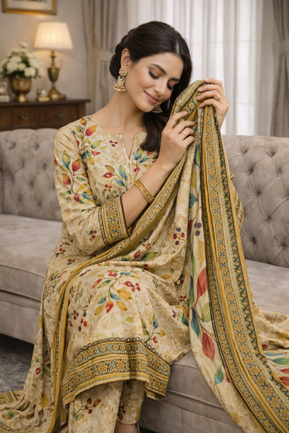 Swiss Lawn Unstitched 3 Piece Suit - A52
