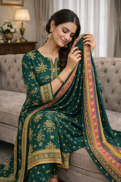 Swiss Lawn Unstitched 3 Piece Suit - A08