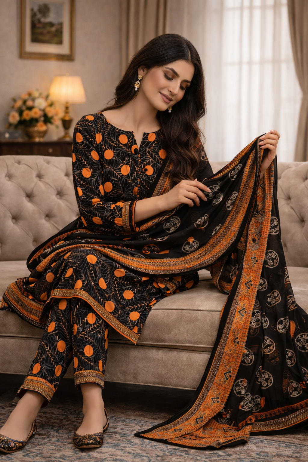 Swiss Lawn Unstitched 3 Piece Suit - A09