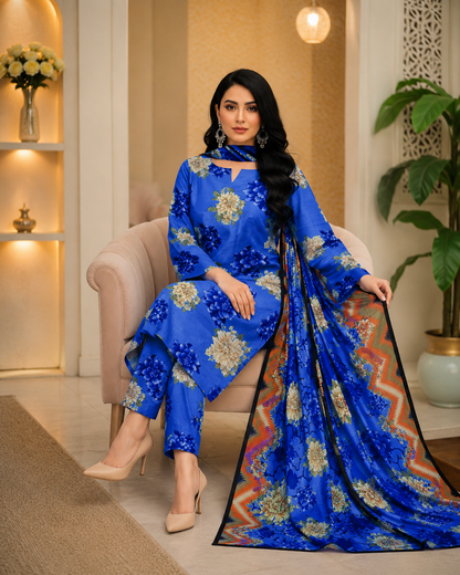 Swiss Lawn Unstitched 3 Piece Suit - A18