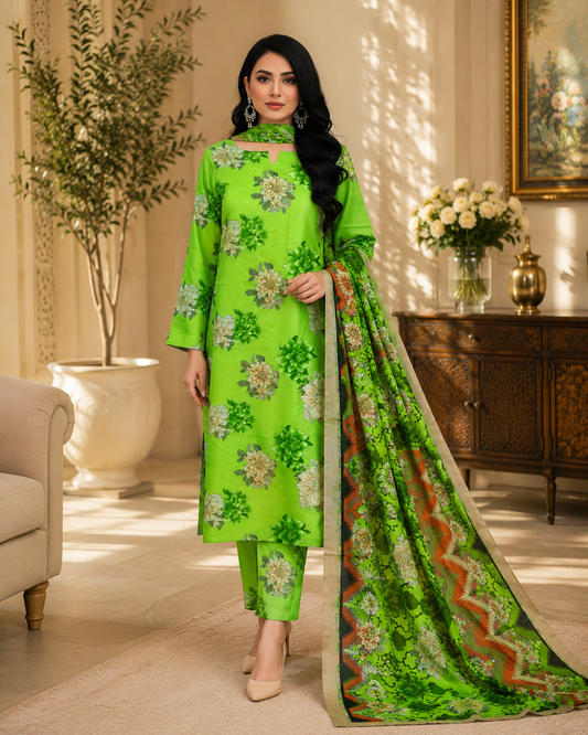 Swiss Lawn Unstitched 3 Piece Suit - A20