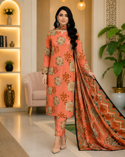 Swiss Lawn Unstitched 3 Piece Suit - A21
