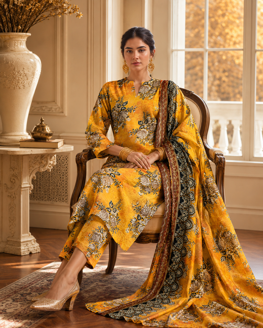 Swiss Lawn Unstitched 3 Piece Suit - A28