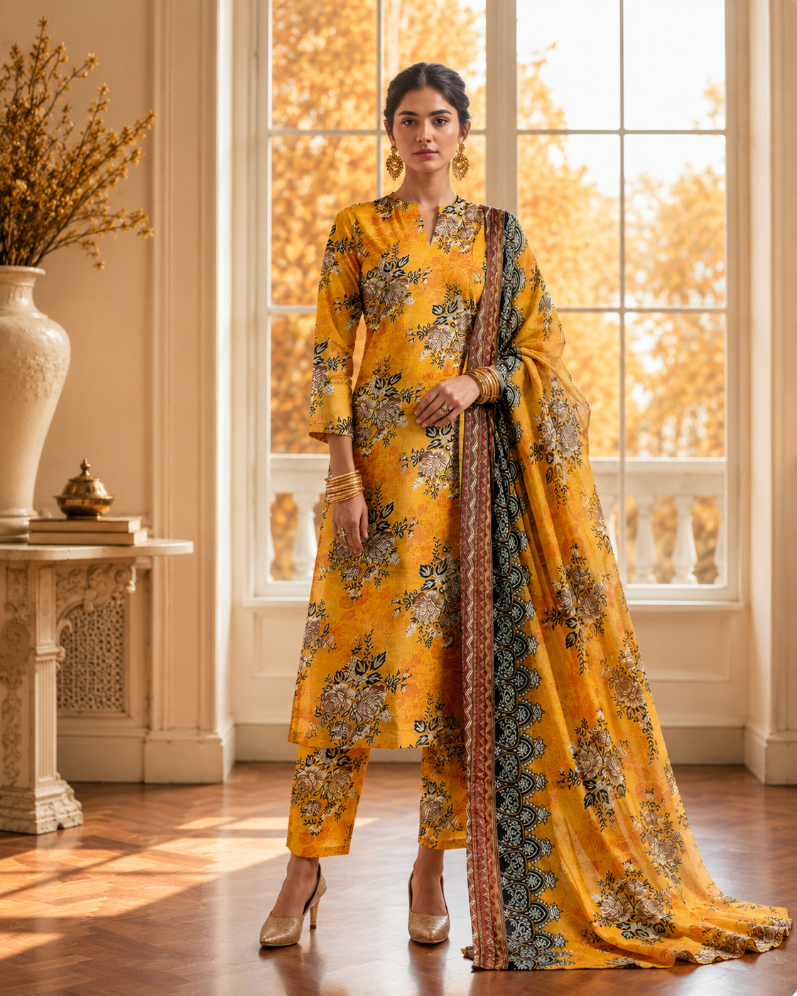 Swiss Lawn Unstitched 3 Piece Suit - A28
