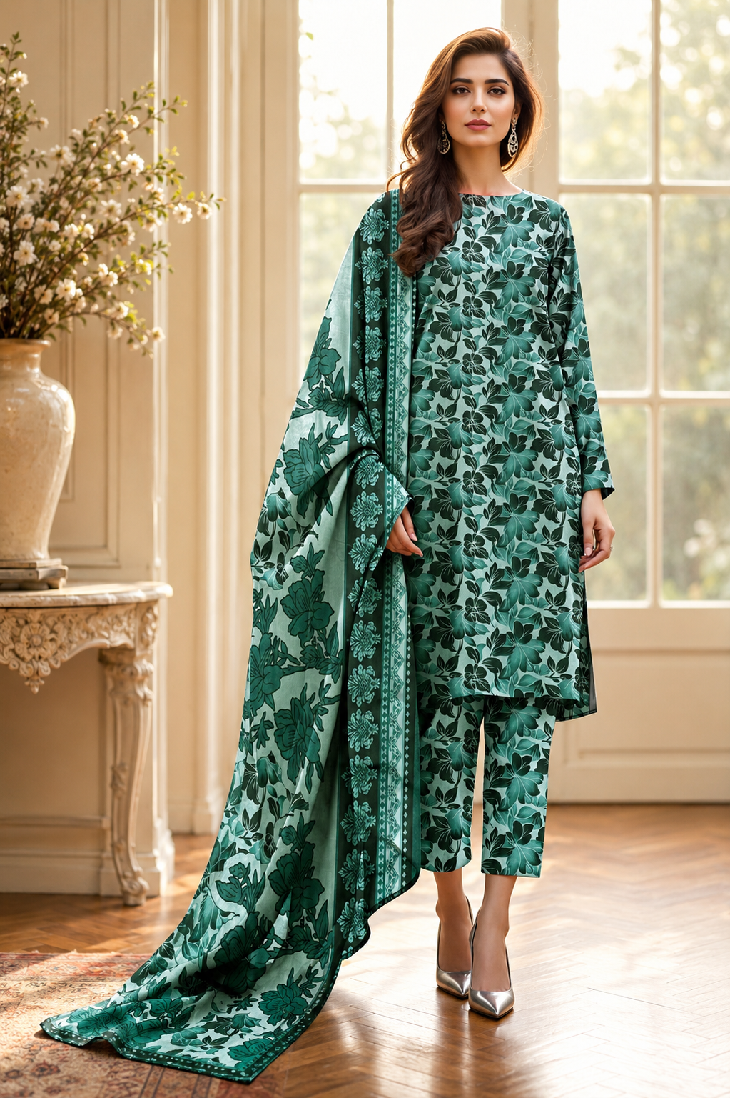 Swiss Lawn Unstitched 3 Piece Suit - A30
