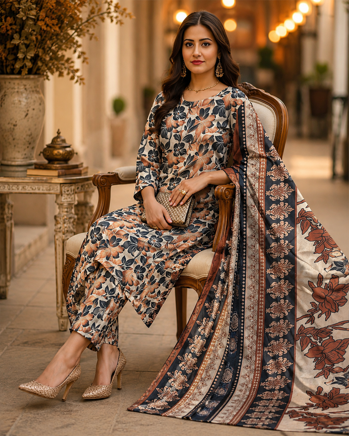 Swiss Lawn Unstitched 3 Piece Suit - A31