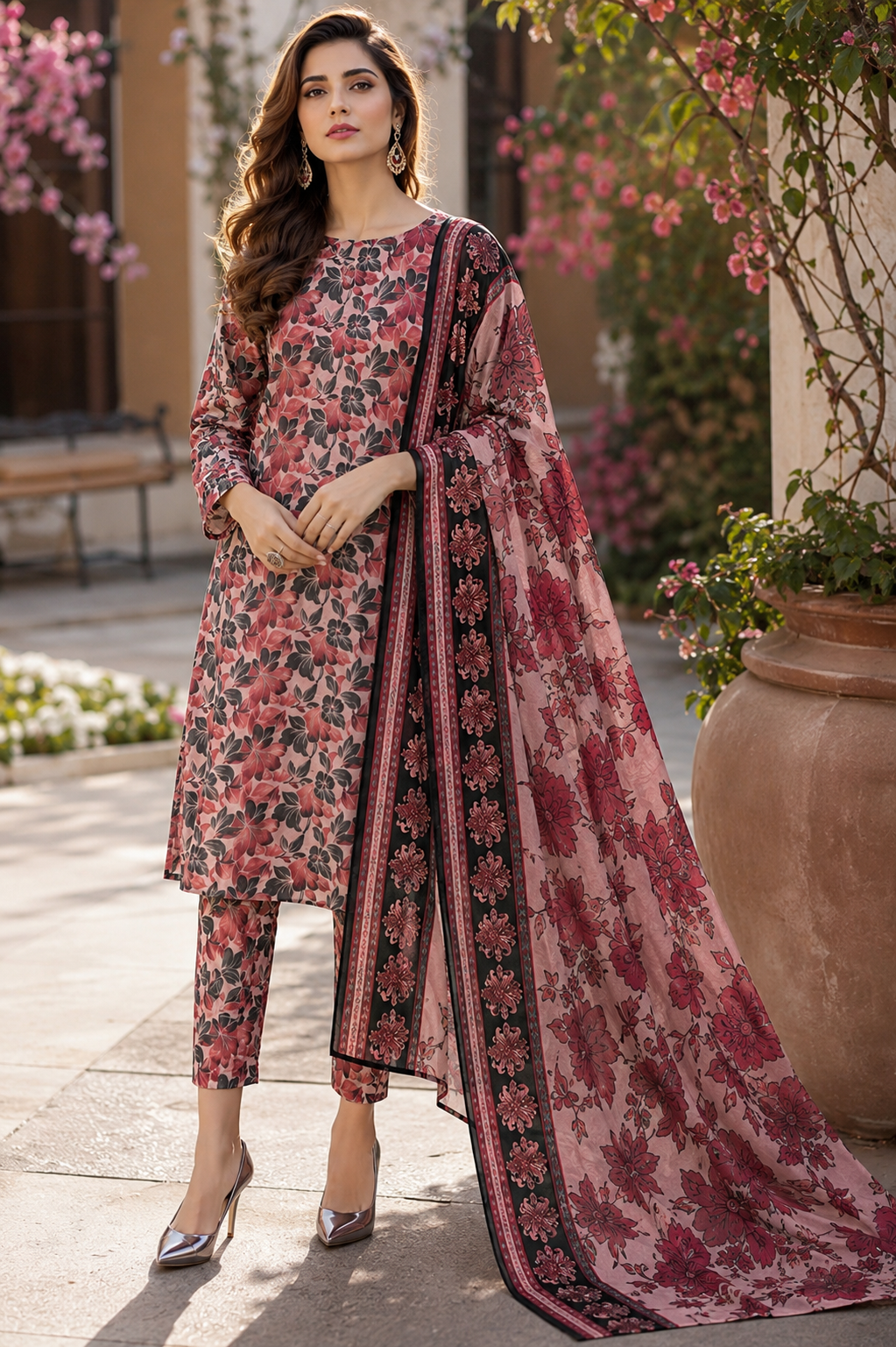 Swiss Lawn Unstitched 3 Piece Suit - A33